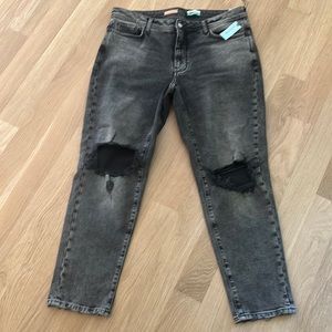 Pilcro Gray Distressed Boyfriend Jeans